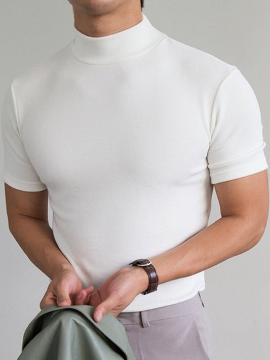 🎁2025 Nyår Hot Sale🎁Hög hals Slim Fit T-shirt för män