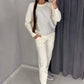Kvinnors glittrande strass sweatshirt och avslappnade byxor 2-delat set