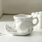 Metal Touching Face Creative Keramisk Kiss-kaffemugg