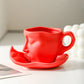 Metal Touching Face Creative Keramisk Kiss-kaffemugg