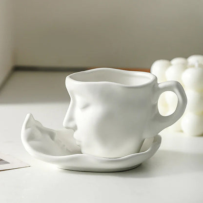 Metal Touching Face Creative Keramisk Kiss-kaffemugg