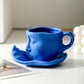 Metal Touching Face Creative Keramisk Kiss-kaffemugg