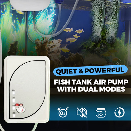 Tyst och kraftfull luftpump för akvarium med dubbla lägen