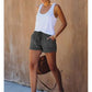 🌞2025 Sommar Ny 🌸 High Waist Drawstring Distressed Denim Shorts