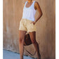 🌞2025 Sommar Ny 🌸 High Waist Drawstring Distressed Denim Shorts