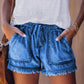 🌞2025 Sommar Ny 🌸 High Waist Drawstring Distressed Denim Shorts