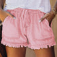 🌞2025 Sommar Ny 🌸 High Waist Drawstring Distressed Denim Shorts