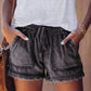 🌞2025 Sommar Ny 🌸 High Waist Drawstring Distressed Denim Shorts
