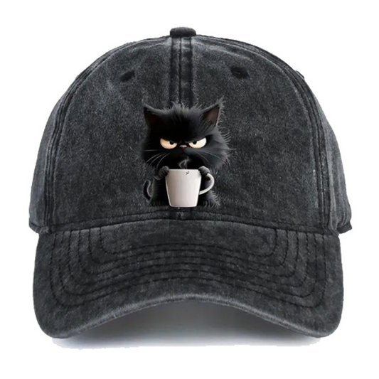 😻Söt svart katt vintage basebollkeps