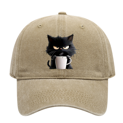 😻Söt svart katt vintage basebollkeps