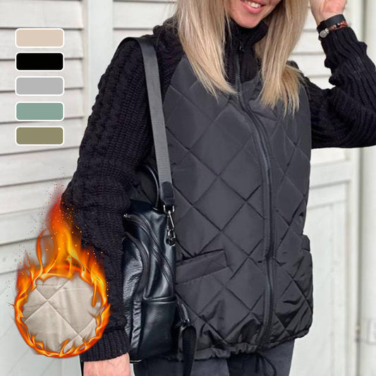 Två artiklar med gratis leverans! 🚚 Stickad Patchwork Puffig Jacka för Kvinnor