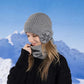 Vinter mössa Scarf Set Varm stickad mössa