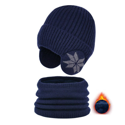 Vinter mössa Scarf Set Varm stickad mössa